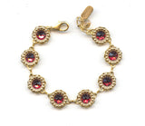 Clara Beau scallop deco gold bracelet with swarovski crystal Bf188
