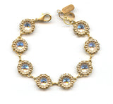 Clara Beau scallop deco gold bracelet with swarovski crystal Bf188