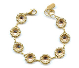 Clara Beau scallop deco gold bracelet with swarovski crystal Bf188