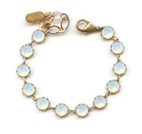 Clara Beau scallop edge gold bracelet with swarovski crystal Bf190