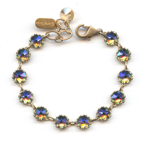 Clara Beau scallop edge gold bracelet with swarovski crystal Bf190