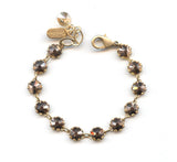 Clara Beau scallop edge gold bracelet with swarovski crystal Bf190