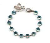 Clara Beau scallop edge Silver bracelet with swarovski crystal Bf190