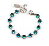 Clara Beau scallop edge Silver bracelet with swarovski crystal Bf190