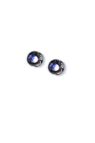 Clara Beau Tanzanite Swarovski crystal accented Post earrings EG281