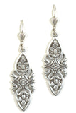 Clara Beau Long Vintage Oval Filigree Shell Dangle Earrings ER66