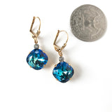 Bermuda Clara Beau 12mm Square swarovski crystal Shell wire earrings ES31