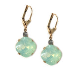Crysolite Opal Clara Beau 12mm Square swarovski crystal Shell wire earrings ES31