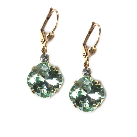 Crysolite Clara Beau 12mm Square swarovski crystal Shell wire earrings ES31