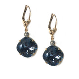 Denim Clara Beau 12mm Square swarovski crystal Shell wire earrings ES31