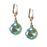 Pacific OpalAB Clara Beau 12mm Square swarovski crystal Shell wire earrings ES31