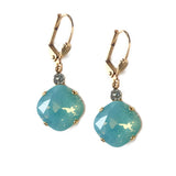 Pacific Opal Clara Beau 12mm Square swarovski crystal Shell wire earrings ES31