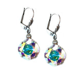 AB Clara Beau 12mm Square swarovski crystal Shell wire earrings ES31