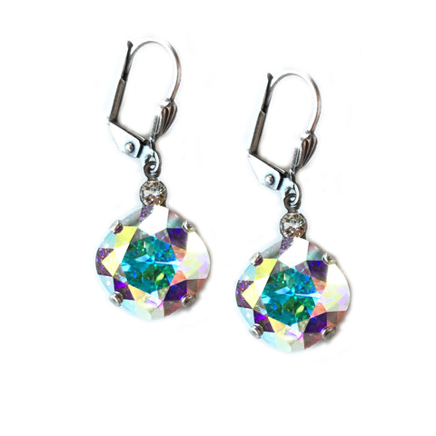 AB Clara Beau 12mm Square swarovski crystal Shell wire earrings ES31