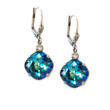 Bermuda Clara Beau 12mm Square swarovski crystal Shell wire earrings ES31