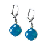 Caribbean Blue Clara Beau 12mm Square swarovski crystal Shell wire earrings ES31