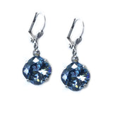 Denim Clara Beau 12mm Square swarovski crystal Shell wire earrings ES31
