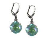Pacific OpalAB Clara Beau 12mm Square swarovski crystal Shell wire earrings ES31