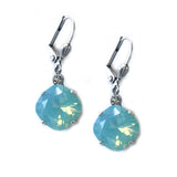 Pacific Opal Clara Beau 12mm Square swarovski crystal Shell wire earrings ES31