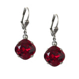 Ruby Clara Beau 12mm Square swarovski crystal Shell wire earrings ES31