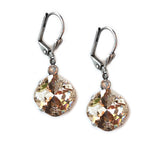 Silk Clara Beau 12mm Square swarovski crystal Shell wire earrings ES31