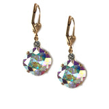 AB Clara Beau 12mm Square swarovski crystal Shell wire earrings ES31