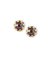 Clara Beau Exquisite Antique Basket Round Swarovski crystal Post earrings ES80 Silver