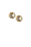 Clara Beau Exquisite Antique Basket Round Swarovski crystal Post earrings ES80 Silver