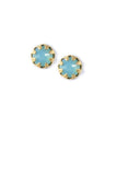 Clara Beau Exquisite Antique Basket Round Swarovski crystal Post earrings ES80 Gold
