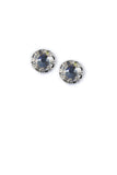 Clara Beau Exquisite Antique Basket Round Swarovski crystal Post earrings ES80 Silver