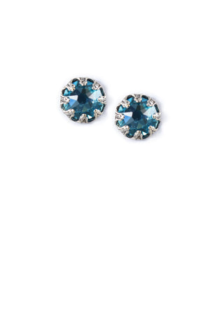 Clara Beau Exquisite Antique Basket Round Swarovski crystal Post earrings ES80 Silver