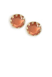 Clara Beau Fabulous Cat Eye crystal Basket setting Post earrings EW27 Silver