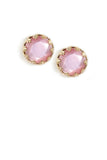 Clara Beau Fabulous Cat Eye crystal Basket setting Post earrings EW27 Silver