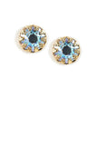 Clara Beau Crystal Patina Basket setting Swarovski Post earrings EW28 Silver-White Patina