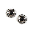 Clara Beau Crystal Patina Basket setting Swarovski Post earrings EW28 Gold - Black Patina