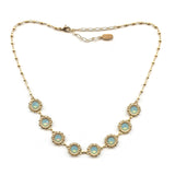 Clara Beau Gold Chrysolite Opal Scallop Deco Swarovski crystal Necklace