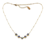Clara Beau Gold Paradise 5-Stone Scalloped Swarovski crystal Necklace