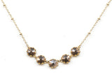 Clara Beau Rose Gold 5-Stone Scalloped Swarovski crystal Necklace