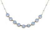 Clara Beau scallop edge Silver Necklace with Swarovski crystal nf191