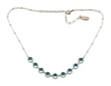Clara Beau scallop edge Silver Necklace with Swarovski crystal nf191