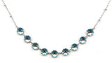 Clara Beau scallop edge Silver Necklace with Swarovski crystal nf191