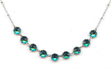 Clara Beau scallop edge Silver Necklace with Swarovski crystal nf191