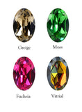 Clara Beau Mod Oval Swarovski Crystal Ring R537 Silver