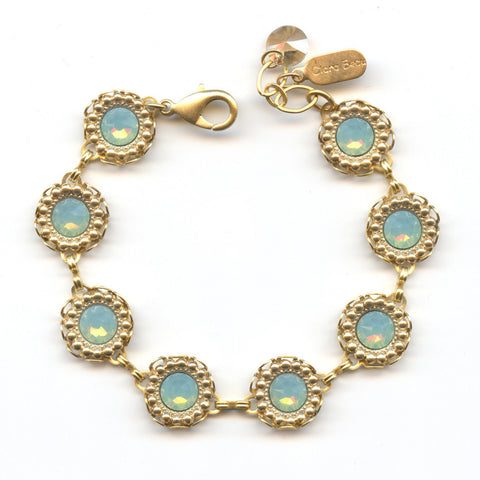 Clara Beau scallop deco gold bracelet with swarovski crystal Bf188