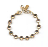 Clara Beau scallop edge gold bracelet with swarovski crystal Bf190