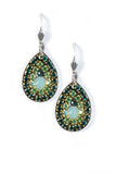 Clara Beau Lovely Silver Swarovski crystal Mosaic Teardrop earrings