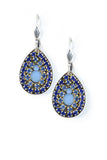 Clara Beau Lovely Silver Swarovski crystal Mosaic Teardrop earrings