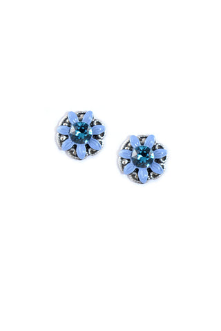 Clara Beau Lavender Blue Flower Post earrings EG298