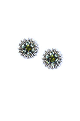 Clara Beau Crystal Olivine Swarovski Sun Blossom Post earrings EG313