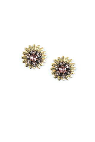Clara Beau Light Vintage Rose Swarovski Crystal Sun Blossom Post earrings EG317